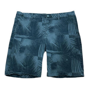 Tony Hawk Shorts Mens 36 Blue Palm Print Reflex Stretch Chino Casual Summer